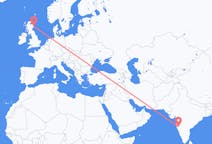 Flyg från Kolhapur, Indien till Aberdeen, Skottland