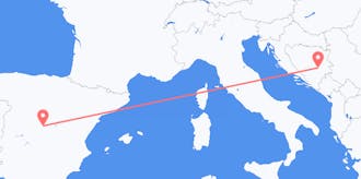 Flyreiser fra Bosnia og Hercegovina til Spania