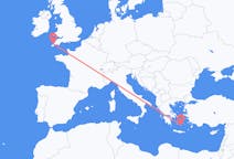 Flights from Santorini, Greece to Newquay, the United Kingdom