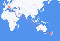 Flyreiser fra Invercargill, New Zealand til Roma, Italia