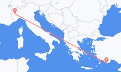 Voos de Kastellorizo, Grécia para Turim, Itália
