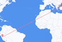 出发地 秘鲁出发地 瓦努科目的地 土耳其埃德雷米特的航班