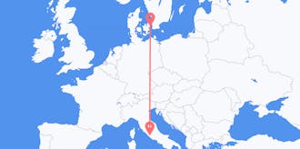 Flights from Denmark to Italy
