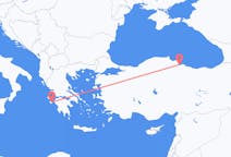トルコのサムスンから、ギリシャのザキントス島までのフライト