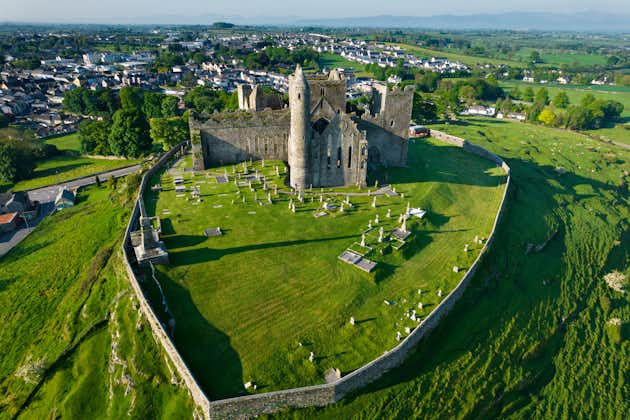 Photo of aerial view of the Rock of Cashel, also known as Cashel of the Kings and St. Patrick's Rock, is a historic site located at Cashel, County Tipperary, Ireland.