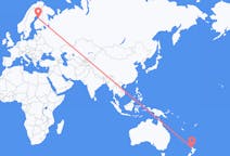 Vluchten van Auckland, Nieuw-Zeeland naar Oulu, Finland