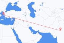 인도 자이푸르에서 출발해 그리스 키오스에게(으)로 가는 항공편