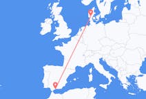 Flights from Málaga in Spain to Billund in Denmark
