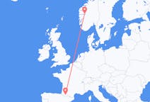 出发地 挪威出发地 松达尔目的地 法国卢尔德的航班
