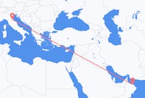 Loty z Muscat, Oman do Forliego, Włochy