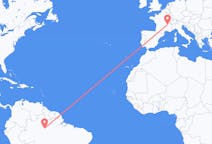 Flyrejser fra Manaus, Brasilien til Lyon, Frankrig