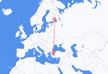 Flyreiser fra St. Petersburg, Russland til Denizli, Tyrkia