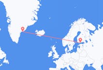 Vols depuis la ville de Helsinki vers la ville de Tasiilaq