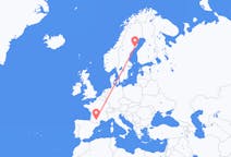 Flyg från Toulouse, Frankrike till Umeå, Sverige