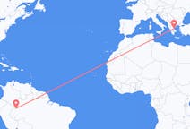 Flyreiser fra Leticia, Amazonas, Colombia til Volos, Hellas