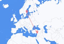 Flyreiser fra Stockholm, Sverige til Hatay Province, Tyrkia