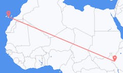 Vols de Gambela, Éthiopie vers Las Palmas de Grande Canarie, Espagne