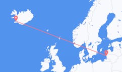 Fly fra byen Palanga, Litauen til byen Reykjavik, Island