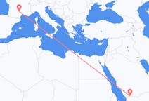 出发地 沙特阿拉伯出发地 奈季蘭目的地 法国罗德兹的航班