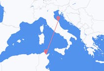 Vluchten van Tunis, Tunesië naar Ancona, Italië