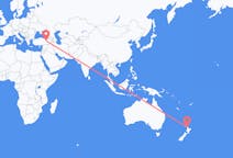 Flyreiser fra Auckland, New Zealand til Erzincan, Tyrkia