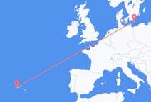 Fly fra Horta, Azores til Bornholm