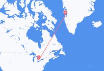 Lennot Lontoosta, Kanada Aasiaatille, Grönlanti