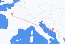 Flug frá Dubrovnik, Króatíu til Tours, Frakklandi