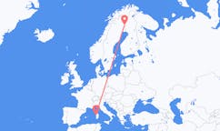 Flights from Pajala, Sweden to Alghero, Italy