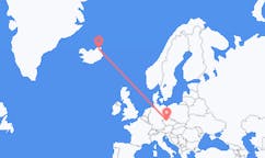아이슬란드 토르쇼픈에서 출발해 체코 프라하로(으)로 가는 항공편