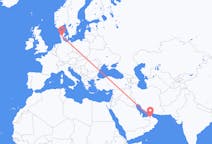 Lennot Al Ainilta, Yhdistyneet arabiemiirikunnat Billundiin, Tanska
