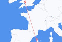 Flights from Palma de Mallorca in Spain to Bristol in England
