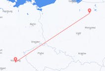Flyreiser fra Szczytno, Polen til Nürnberg, Tyskland