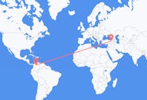 Flyrejser fra Bucaramanga, Colombia til Erzurum, Tyrkiet