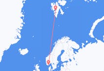 Flights from Kristiansand to Svalbard