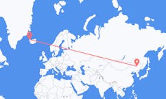 Vluchten van de stad Harbin naar de stad Ísafjörður