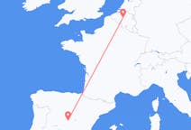 Flights from the city of Brussels to the city of Madrid