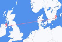 Flug frá Kalmar, Svíþjóð til Belfast, Norður-Írlandi