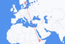 Flyreiser fra Goba, Etiopia til Linköping, Sverige