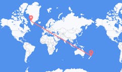 Flyreiser fra Gisborne, New Zealand til Kangerlussuaq, Grønland