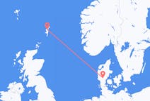 Voli dalla città di Isole Shetland per Billund
