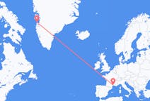 出发地 格陵兰出发地 阿西亚特目的地 法国蒙彼利埃的航班