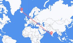 Voli dalla città di Mysore, l'India alla città di Akureyri, l'Islanda