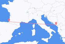 出发地 黑山从 蒂瓦特目的地 法国比亚里茨的航班