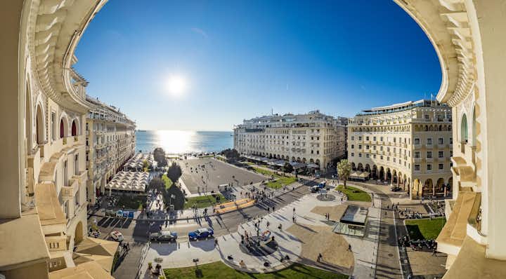 Photo of panoramic view of Aristotelous Square at Thessaloniki city, Greece.