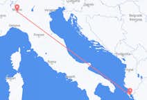 Vluchten van Milaan, Italië naar Korfoe, Griekenland