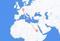 Flyg från Khartoum, Sudan till Mulhouse, Sudan