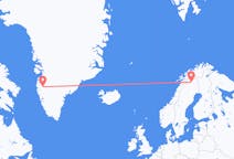Loty z Kangerlussuaq, Grenlandia z Kiruna, Szwecja