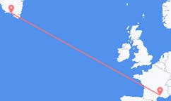 出发地 法国尼姆目的地 格陵兰卡科尔托克的航班