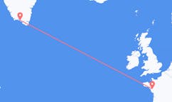 Flyg från Nantes, Frankrike till Qaqortoq, Grönland